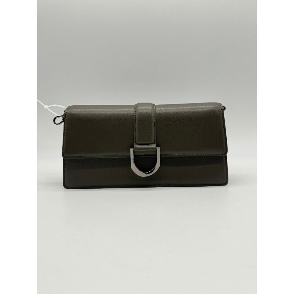 LIKE DREAMS Georgie East West front buckle faux-leather crossbody bag- Olive - Picture 6 of 16